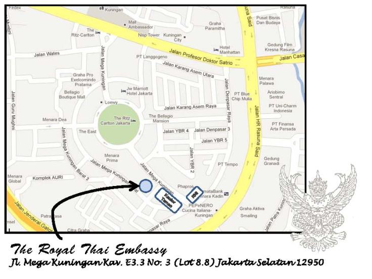 Lokasi The Royal Thai Embassy Jakarta